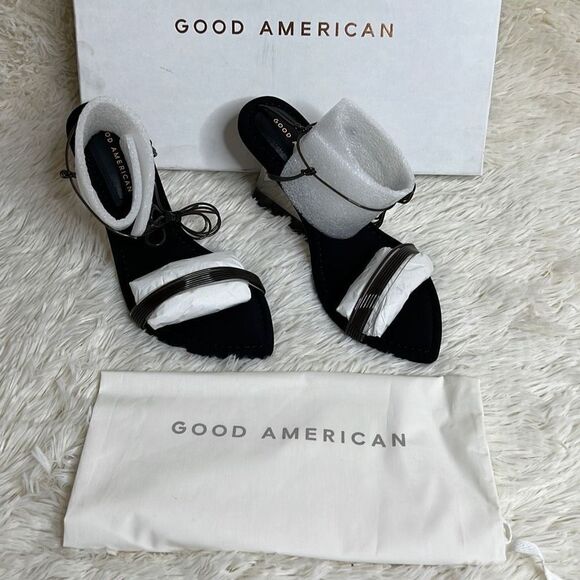 Good American Cinder-F*-Rella Wedge Lucite Heels Size 7.5 New - Picture 3 of 11
